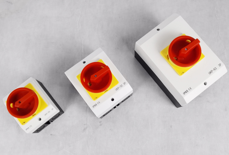 32A 4-Pole Rotary Load Disconnector Switch IP65 Waterproof Metal and Plastic Rotary Isolator Switch for AC 3-Phase