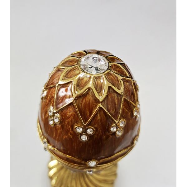 Luxury Faberge Easter Egg Elegant Enamel jewlery box Crytsal Easter Faberge Egg Trinket Box Woman Earrings Egg Case
