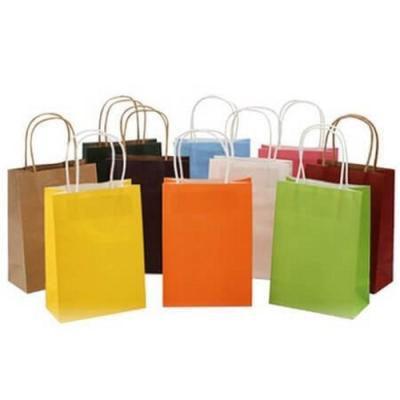 Kraft Recyclable Paper Grocery Bags Takeaway Paper Bag With Twisted Handle