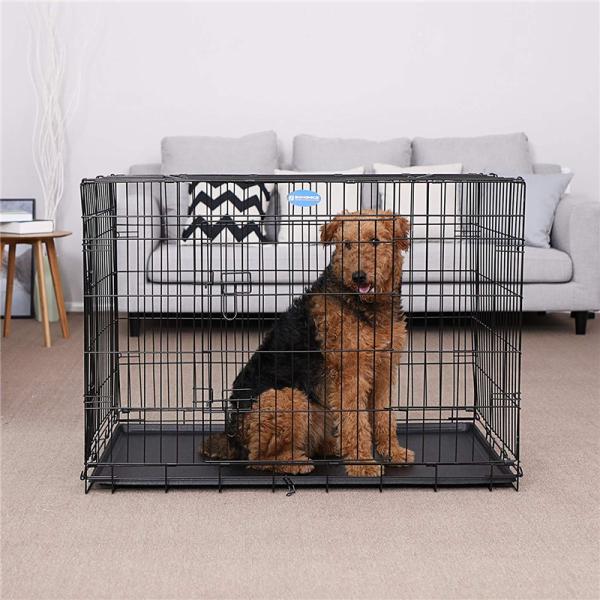 Black Painting Metal Pet Crate Reliable Modern Design Commercial For Home