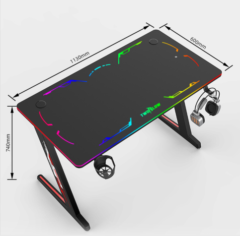Commercial Furniture Computer Table with RGB Lighting System and Adjustable Design