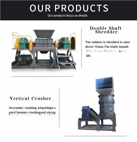 Metal Scrap Heat Radiator Recycling Machine Line with Crushing and Separating Process