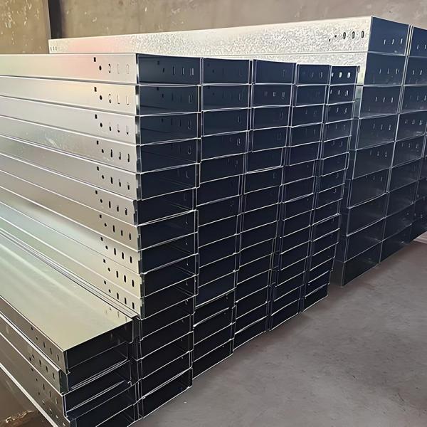 High Corrosion Resistance Slotted Wall Mounted Cable Tray Steel Material Cable Tray Trough