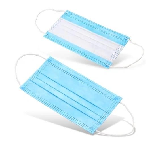 3 Ply Disposable Face Mask Ce Fda Certified With White / Blue Color