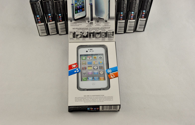 White PC Waterproof Cell Phone Case Lifeproof For Iphone 4s / 4