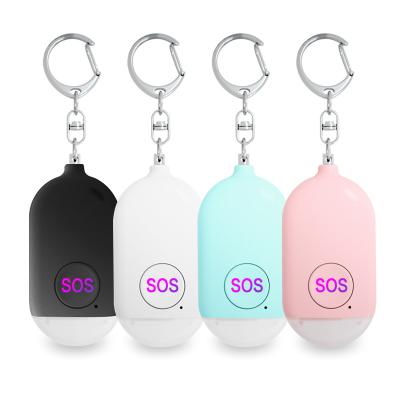 sirene recarregável chave da autodefesa da autodefesa 130db do perosnal da corrente com luz do diodo emissor de luz