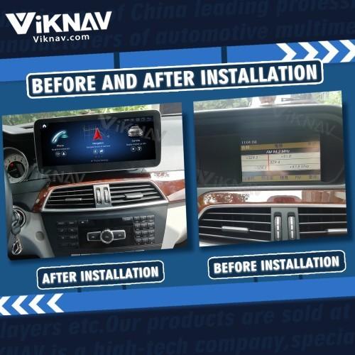 Viknav 12.3 Inch Android Car With Screen Multimedia Player Para Mercedes Benz Classe W204 2008-2010 GPS 2Din NTG4.0