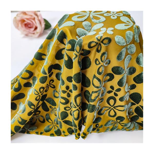 Tela coreana 140gsm de veludo do teste padrão de flor para o lenço do desgaste de mulheres