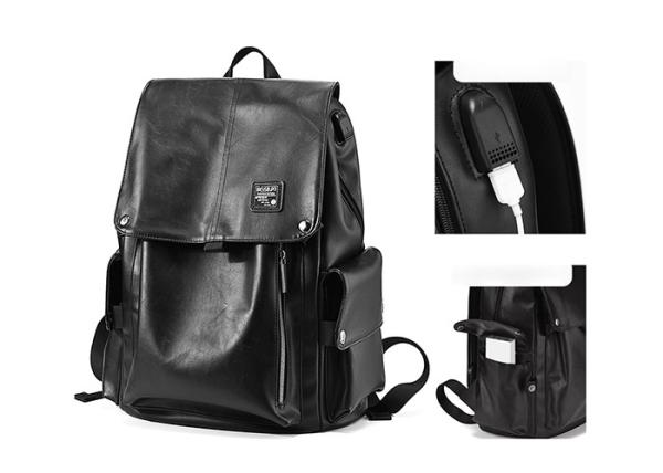 High Quality New Arrival Trend Casual Men Backpack All Black Backbag for Sale