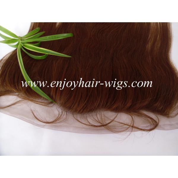Peruvian virgin remy hair lace frontal 13''x4'' ,6# color straight  hair 10''-24''length