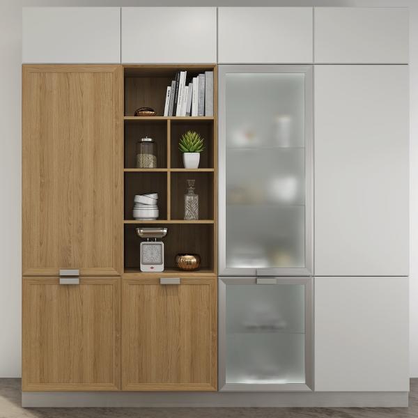 Small Home Modular Kitchen Cupboards Friendly E0 / E1 Grade  Prefabricated Built In Cabinets