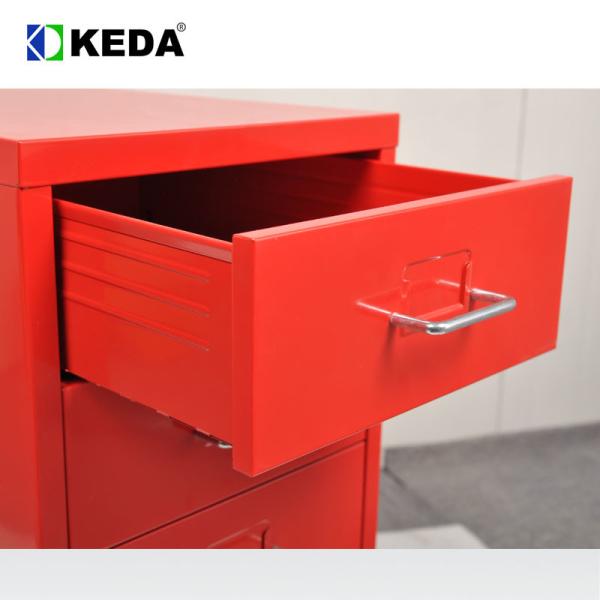 Red 1mm 35Kgs Loading Capacity Office Filing Cabinet
