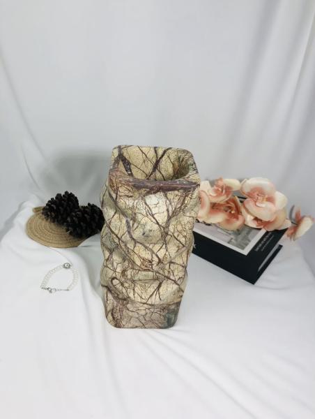 Durable Stone Flower Vase Elegant Stain Resistant For Living Room