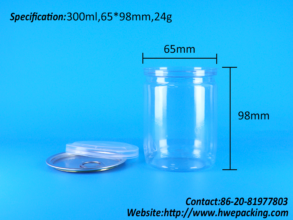 Organic Wild Jungle Peanuts Dried Food Easy Open Ends Plastic Tube Clear PET Popcorn Cans