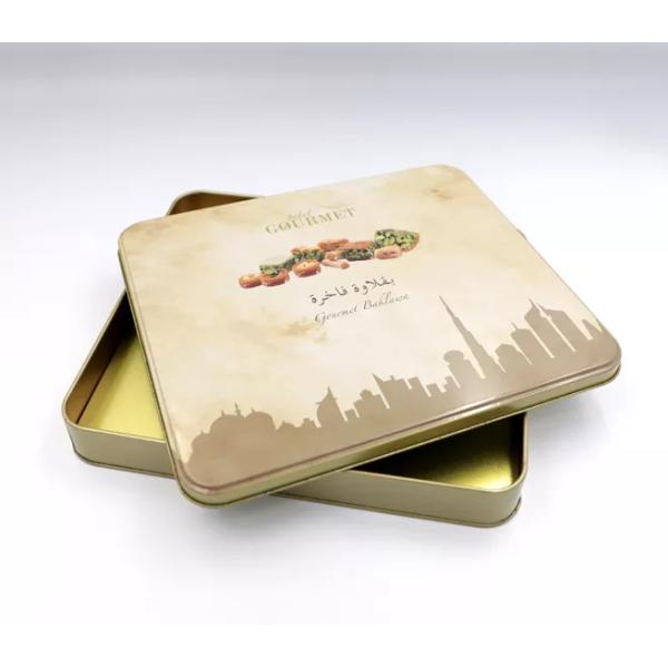 OEM Chocolate Cake Biscuit Metal Tin Box PMS Pantone Printing