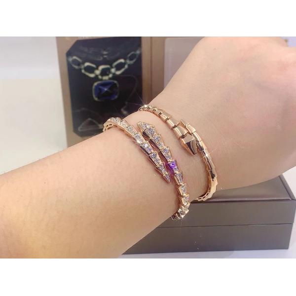  Serpenti Viper Bracelet Serpenti Viper 18 Kt Yellow Gold Bracelet With Pavé Diamonds