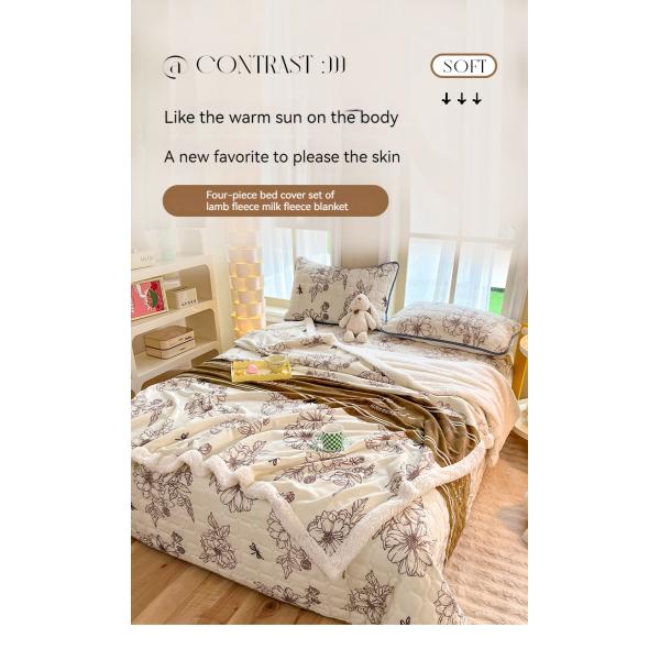 Cubiertas de invierno de 4 piezas de lana de cordero y lana de leche