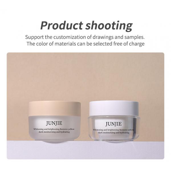 Personaliza las tapas de punta de tornillo 50g Vidrio de crema de cosméticos vacío para protector solar crema y lujo de la cara y el cuerpo crema de embalaje