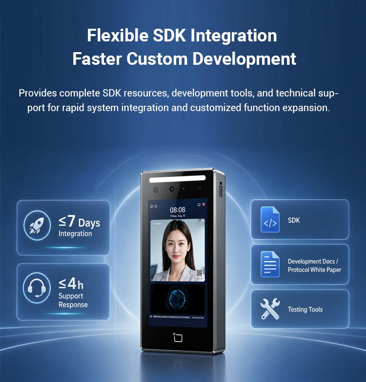7 Inch Face Recognition Access Control Terminal with Android System for Smart Building Security Applications