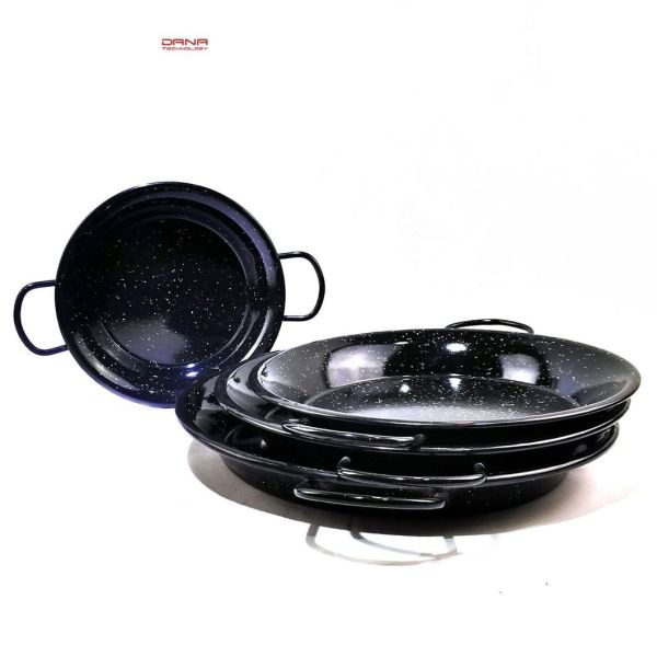 Classical Style Carbon Steel Paella Pan Enamel Coating For Commercial Kitchens