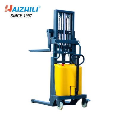 DC 12V / 1.6KW 2 Ton Manual Forklift , 3.5 Meter Semi Electric Double Mast Forklift