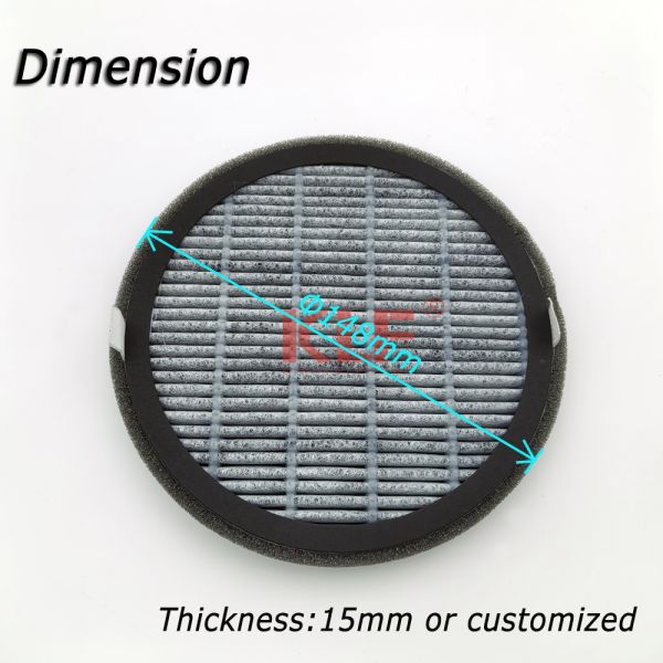 Round H13 Carbon Fiber Air Purifier Filter 148x15mm Replacement for Dust and Smoke Removal