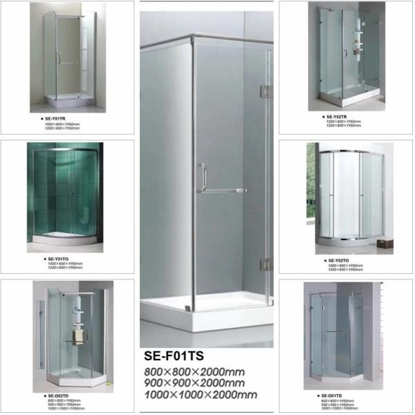 Сползать открытое стекло приложений ливня ванной комнаты ясно закаленное с подносом квадранта