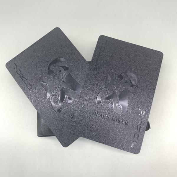 Cartões plásticos impermeáveis do pôquer da folha preta com folha de prata Tuck Box