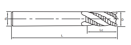 8 mm HRC55 4 flautas de carburo de rugosidad de los molinos de extremos TiAISiN recubierto para aceros y hierro