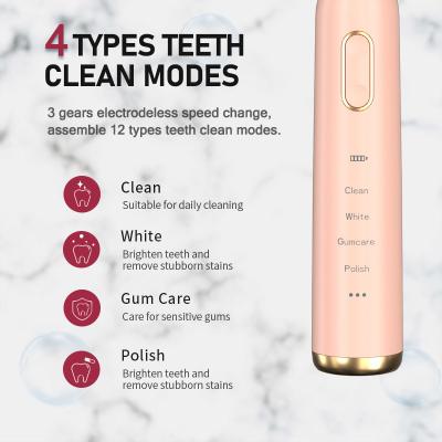 1500mAh Travel Sonic Toothbrush Electric Multifunctional With 12 Modes