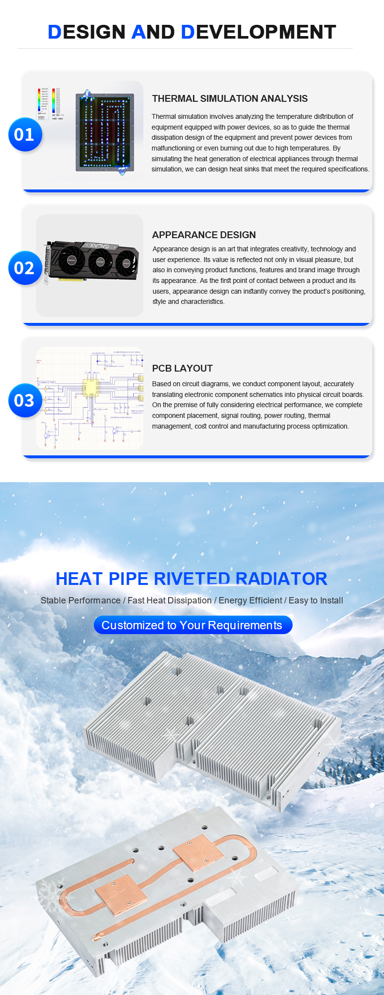 Custom L-Shaped Heat Pipe Riveted Extruded Aluminum Heatsink for Industrial Equipment Cooling