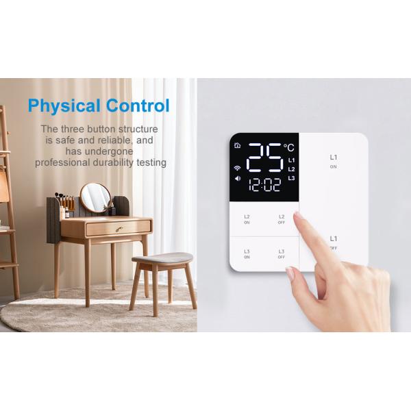 Glomarket Smart Tuya Wifi Button Wall Switch Remote/Voice Alexa/Timer Control With Lcd Screen Temperature and Humidity