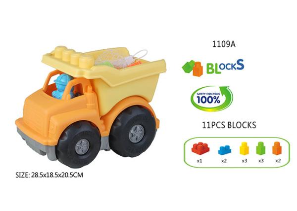 32Pcs Toddlers Baby Building Blocks With 19  Excavator Truck Non - toxic