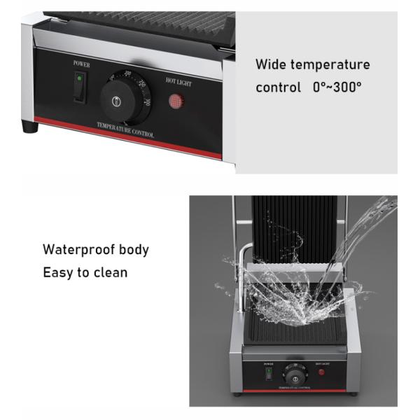 Fabricante de Panini para sándwiches a la parrilla eléctricos comerciales con tamaño de parrilla superior 215*215mm