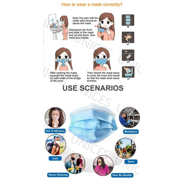 Easy Carrying Disposable Medical Mask , Disposable Non Woven Face Mask