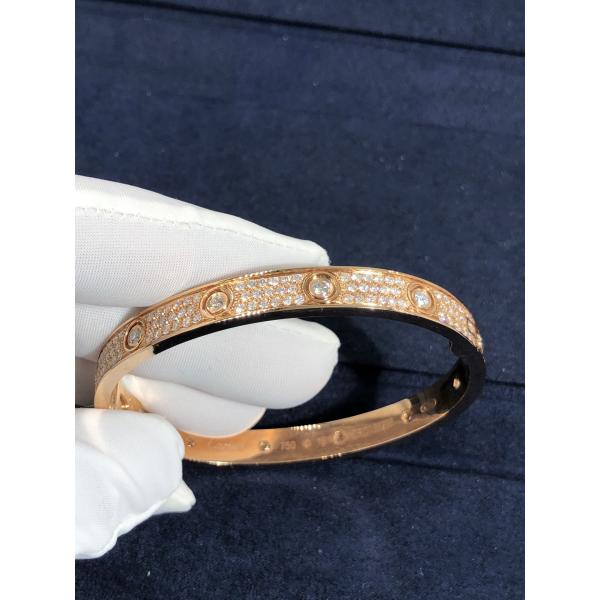 Popular Beautiful Gorgeous Factory Made 18k Car Tier Yellow/White/Rose Gold And Natural Diamonds LOVE Bracelet