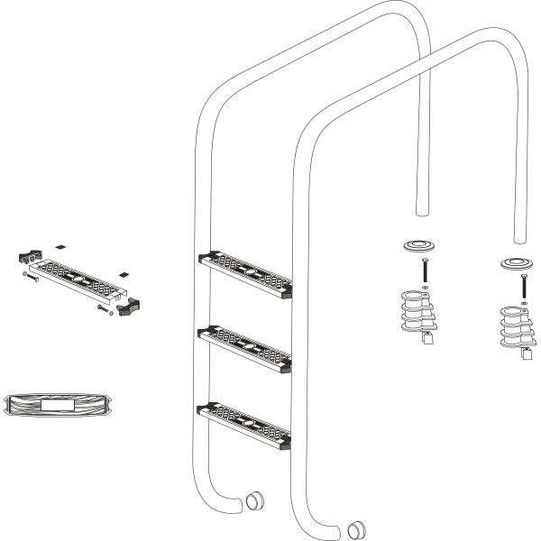 Big Curve Stainless Steel Ladders Swimming Pool Accessories , Customized