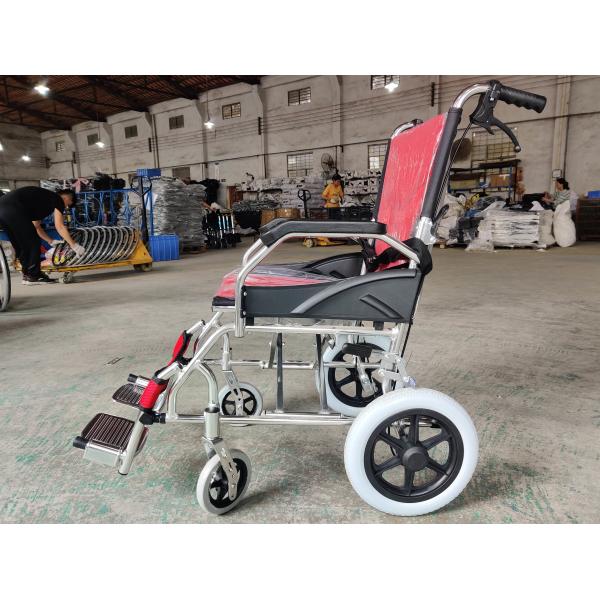 Compact Lightweight Aluminum Manual Wheelchair With Solid Rear Wheel