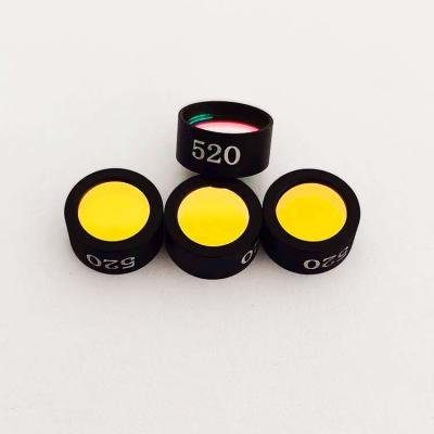 Filtro de passagem de banda de detecção de fluorescência de vidro óptico PCR 520 nm