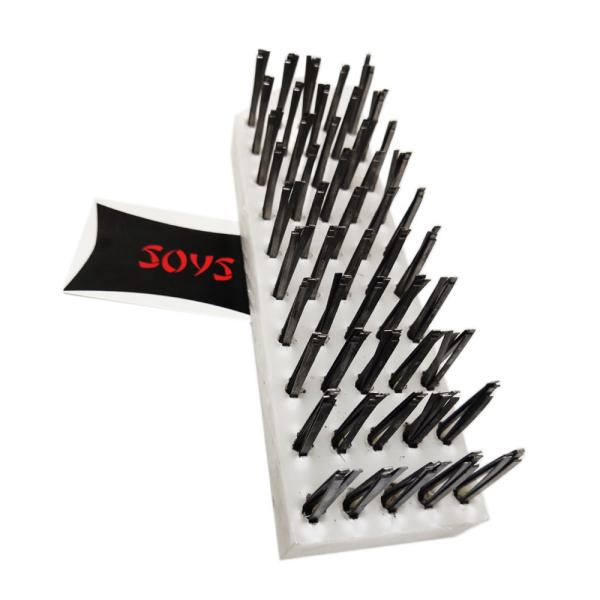 Plastic Base Block Industrial Cleaning Brushes 19.5cm Length Steel Wire Scrub Brush