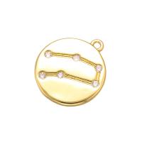 El oro de la CZ plateó el colgante pendiente de la moneda del zodiaco del horóscopo 12 del diamante artificial del collar para la fabricación de la joyería