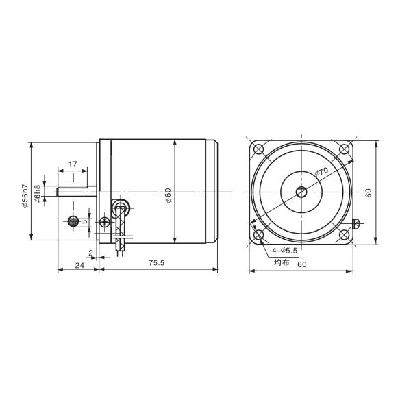 Longitud 68m m 110VAC 220VAC del motor de inducción de la CA de la frecuencia 50Hz para la robótica