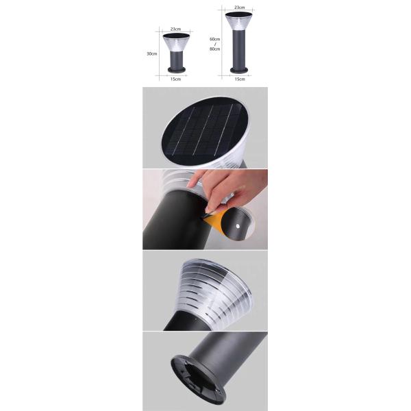 На открытом воздухе солнечный свет сада СИД столба штендера ландшафта виллы лампы лужайки пала света 6500K ворот солнечный приведенный в действие солнечный