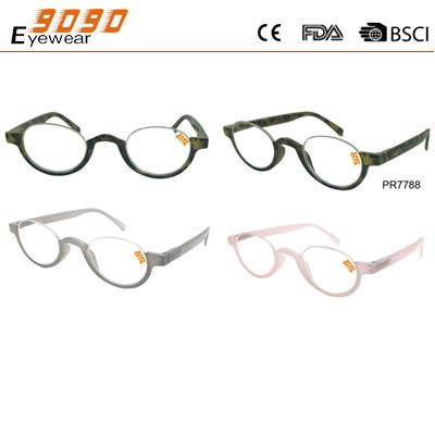New arrival and half rim hot sale plastic reading glasses,suitable for women and men