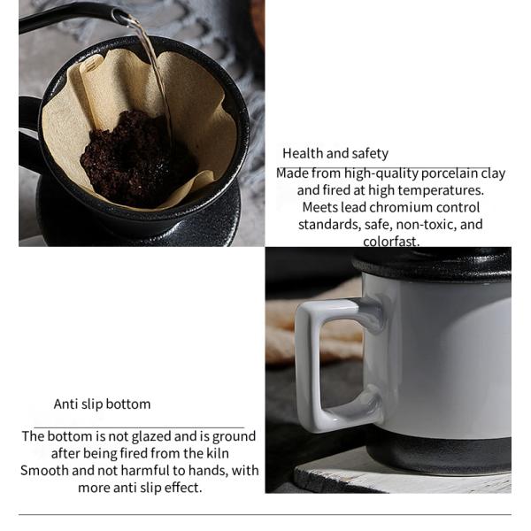 Classic Design Ceramic Coffee Maker with Porcelain Mug and Custom Pour over Dripper Set