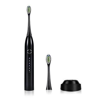 Black Adult Smart Electric Toothbrush Wireless Charging With 1200mAh Battery