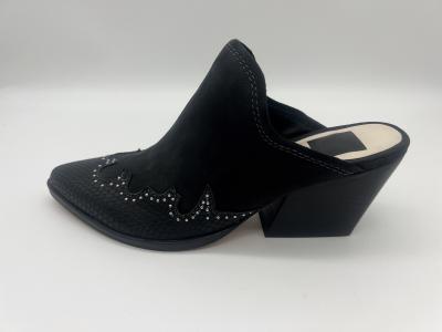 Sparkly Closed Toe Platform Womens Dress Shoes Black Soft Cow Suede Leather Shoes