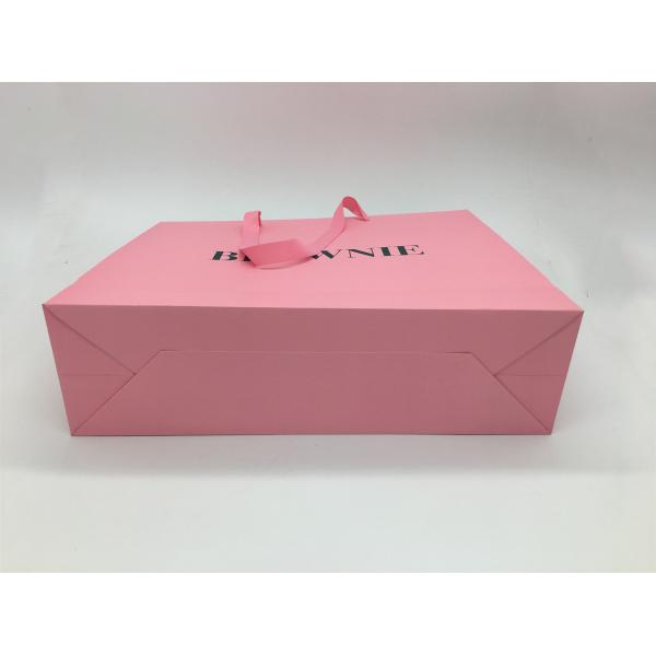 Foldable Recyclable Custom Printed Paper Bags With Handles 410x530x120 Mm