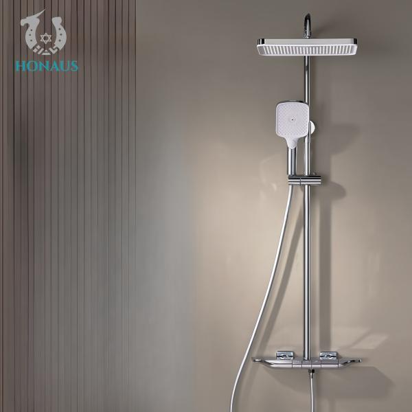 Bathroom Exposed Valve Showers Three Outlets Multi Modes Spray Full Brass Chrome