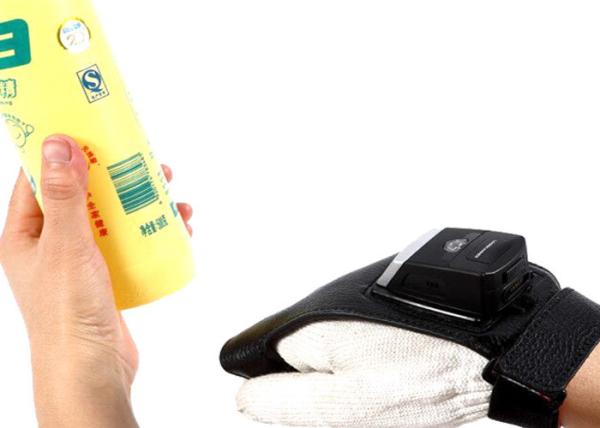 Mini varredor do código de barras da luva do disparador do dedo com o berço de carregamento de Bluetooth